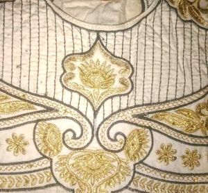 Embroidered Cream &amp; Gold Kurta