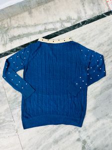 Blue Polka Dot Sweater