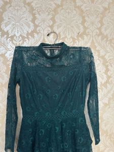 Emerald Green Lace Dress