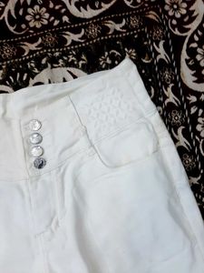 White Colour High Waist Jeans