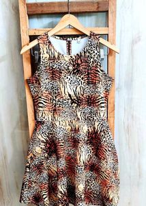 Brown Printed Dress Bust Size-28