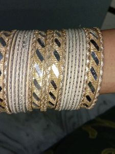 half white bangles set