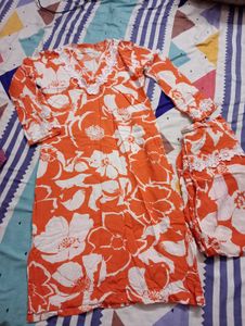 Floral Print Casual kurti set