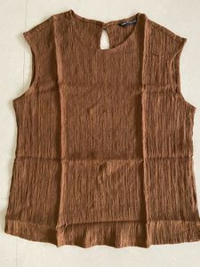 Brown Sleeveless Top