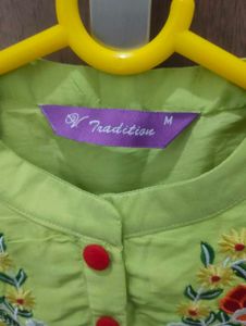 Lime Green Embroidered Salwar Kameez