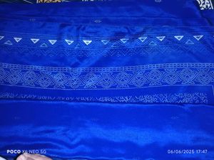 Blue Crape Saree For Sale