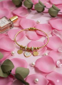 Heart Charm Bangle Bracelet