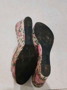Floral Heels With transparent strap