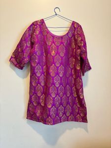 Purple &amp; Green banarasi Kurta Set