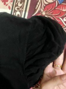 Black Puff Sleevee Partywear Top