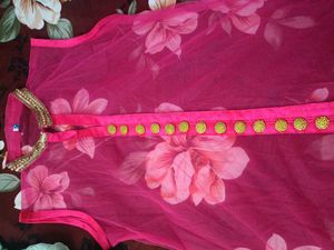 Pink Embellished Blouse With Shrug