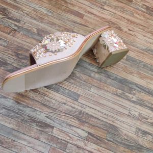 Embellished Block Heel Sandals