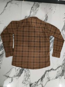 Men's Brown Checked Casual Shirt