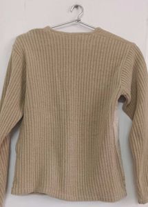 Beige Knit Cardigan