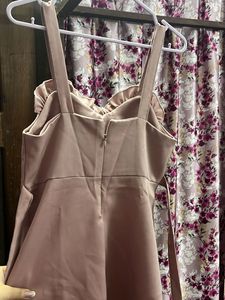 Pink Ruffle Trim Mini Dress