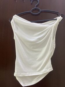 White Draped Sleeveless Top