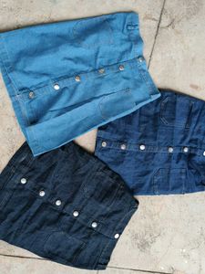 Denim Skirt Combo