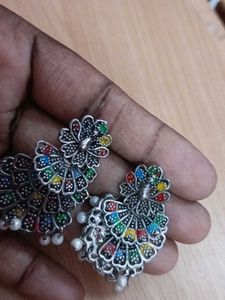 Peacock Jhumka Earrings