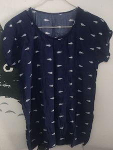 Navy Printed Top