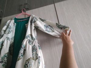 Libas Sleeves Dress With Cotton Ethnic Full Jacket