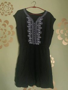 Black Embroidered Dress