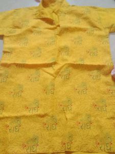 Yellow Printed Ethnic Kurta