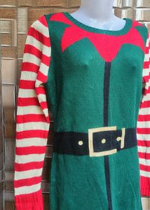 Elf Christmas Sweater Dress
