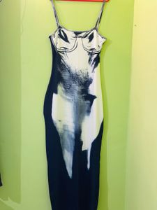 Black Abstract Bodycon Dress