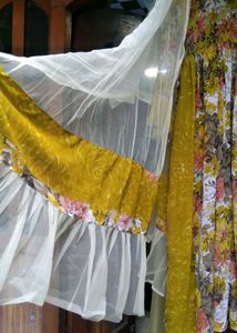 Floral gown with Dupatta