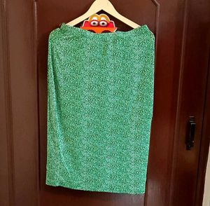 Green And White Skirt