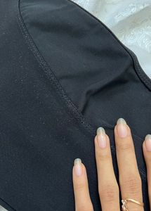 Black Sports Wear Pant With Mesh Pattern