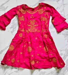 Pink Embroidered Kurta