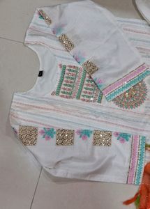 Chanderi Cotton Kurti Bottom Dupatta Set