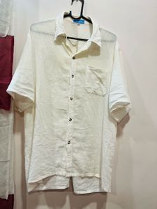 White Oversized Linen Shirt