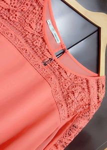 Light Coral Top Lace Design Sleeves For 42 Bust