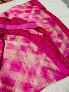Beautiful Pink Saree Georgette Silk🩷
