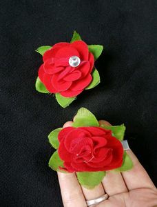 Red Rose Hair Clip (with &amp; w/o Stone)🌹