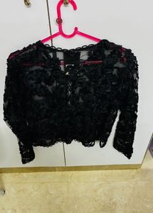 Elegant Black Lace Bolero