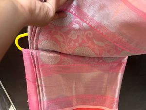 Pink silk Saree