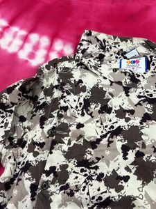 Kids Asymmetrical Camo Print Kurta