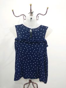 Polka Dot Cold Shoulder Top