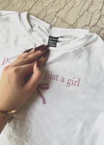 Aesthetic ‘I’m Just A Girl’ Body Fit Top 💅🏻.
