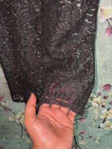 Black Lace Transparent Top