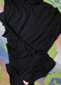 Ruffle Black T-Shirt