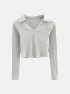 Urbanic Simplicity Y2K Cropped Gray Top