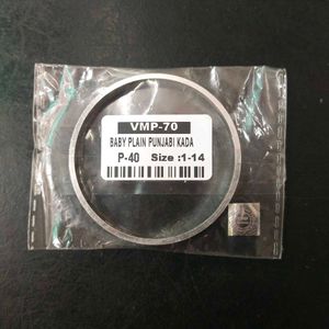 VMP70 Pure Silver Baby Panjabi Plain Kada 1/14