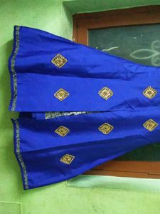 Girls Gorgeous Ink Blue Lehenga Dress With Long Top Padded Chest, Will Fit 12-13yr Girl Child
