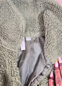 Fuzzy Green Cropped Jacket