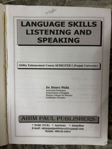 Language Skills : Listening And Speaking Textbook