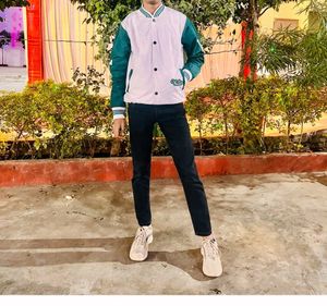 White Varsity Jacket For Men